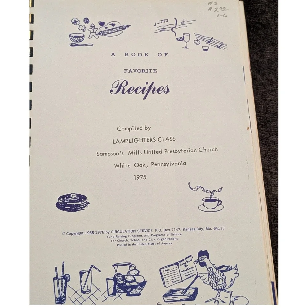 VTG 1975 Our Daily‎ Bread Church Cookbook Sampsons Mills PA Lamplighters Class
